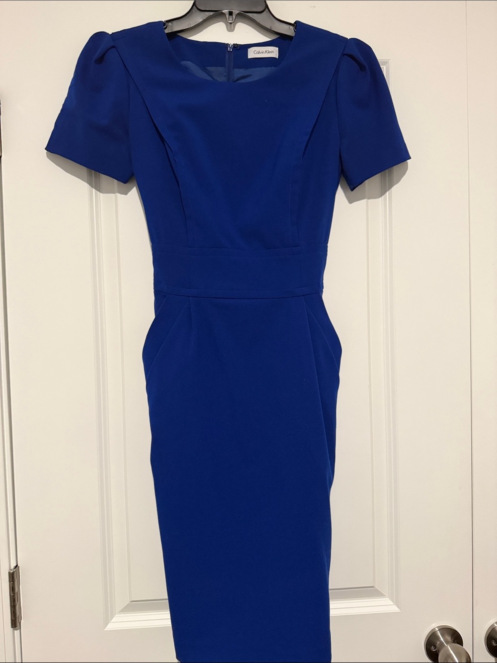 Calvin Klein Cobalt Sheath Midi Dress